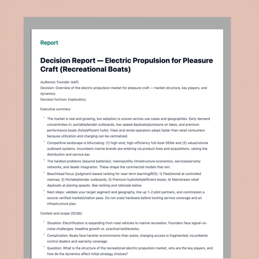 Screenshot of an example decision memo document